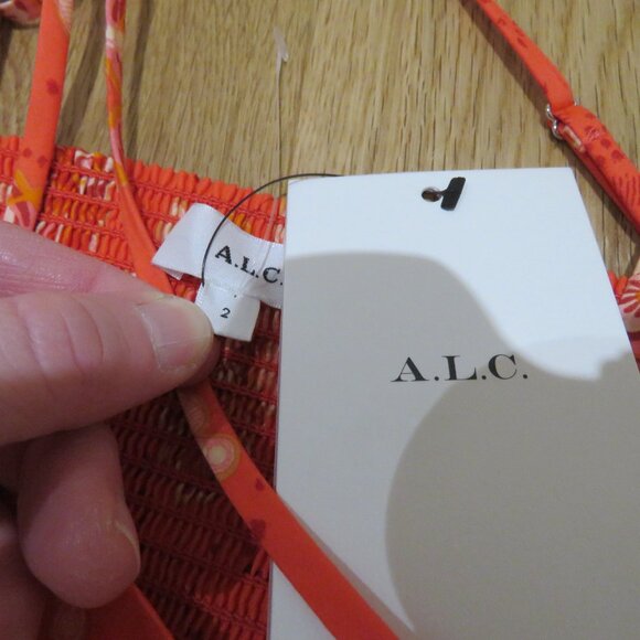 A.L.C. Arit Ruched Cropped Top Calla Multi Floral Paisley Red Boho Feminine NWT - Picture 14 of 14